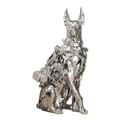 轻奢电镀杜宾犬摆件家居好物