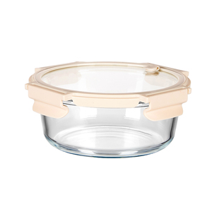 圆形玻璃饭盒微波炉加热专用碗上班族三格减脂便携便当餐盒玻璃碗