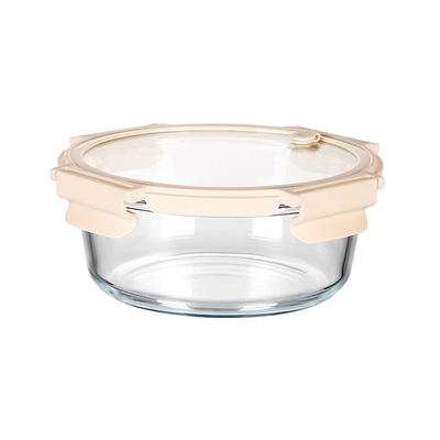 【可微波炉加热】圆形玻璃饭盒