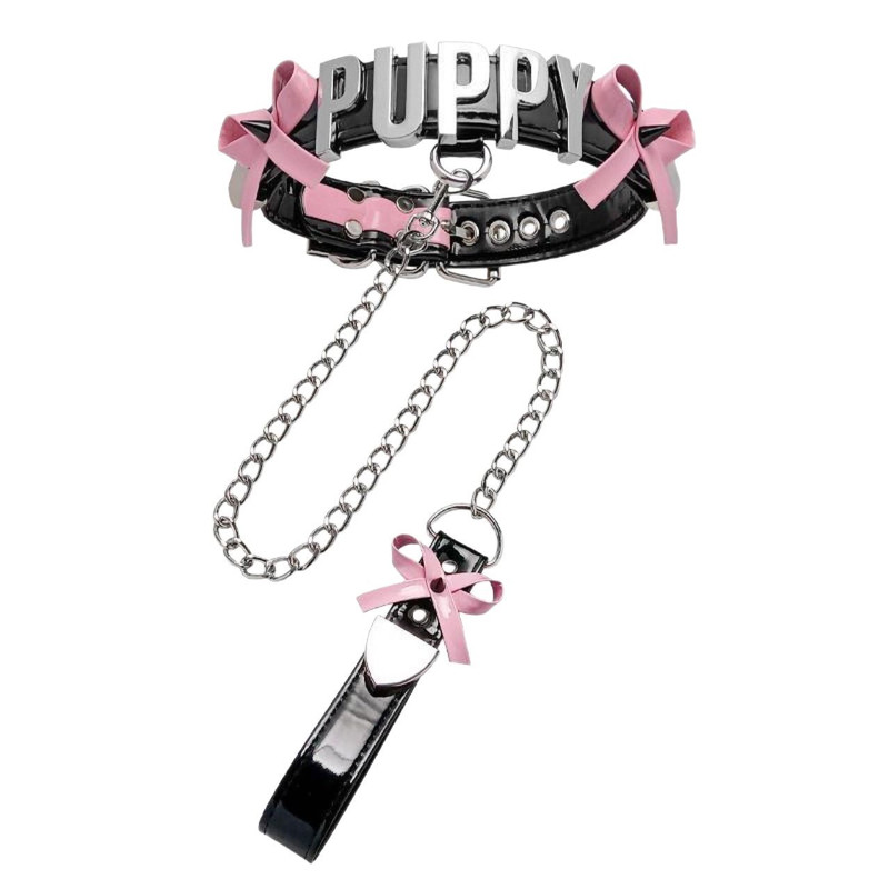 PUPPY字母choker项圈套装甜妹