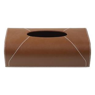 HarborHouse美式家居书房客厅桌面收纳盘整理纸巾盒皮质Pete