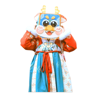 艺趣新年春节龙头舞龙表演儿童手工diy制作元旦龙年幼儿园面具