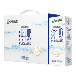 新疆西域春纯牛奶200ml*20盒整箱成人学生达西妮亚牛奶特产纯奶