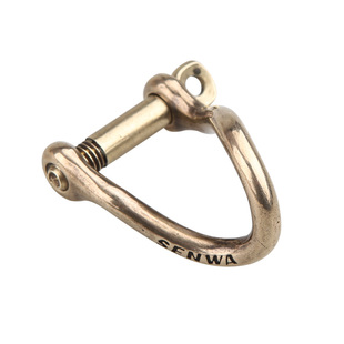 钥匙扣diy包包配件纯铜马蹄扣u型财布扣手拧D型扣五金圈黄铜定制