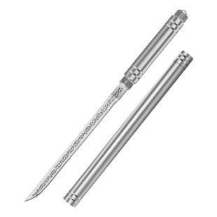 全钢霸王棍钢刀棍中刀一体刀高锰钢开刃小刀户外便携锋利水果刀