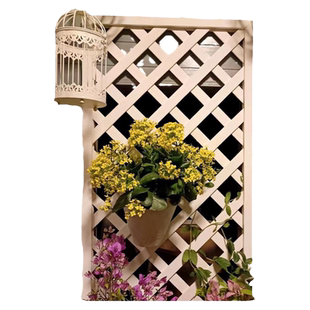 塑木栅栏围栏网格爬藤花架阳台庭院户外花园防腐木白色篱笆墙隔断