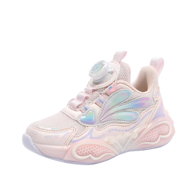 巴布豆女童运动鞋2026春秋新款儿童女宝旋转纽扣中大童休闲鞋童鞋