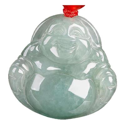 天然翡翠A货玉佛女款吊坠项链