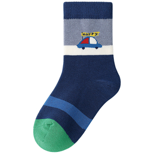 斑比儿童中厚袜子男童男孩纯棉春秋中大童中筒宝宝学生冬季班比男