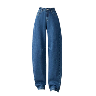 今年流行弯刀裤女2025秋季拼接显瘦阔腿香蕉裤高个子镰刀牛仔裤子