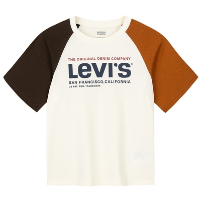 Levis李维斯儿童童装短袖T恤2025夏季新款撞色插肩半袖中大童上衣