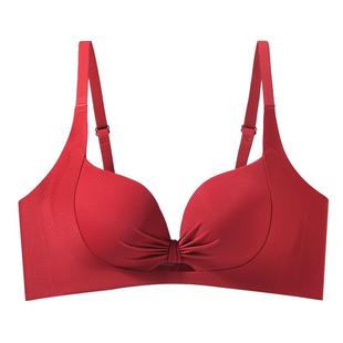 红色本命年内衣内裤套装女2026马年新款礼盒结婚新娘小胸聚拢文胸