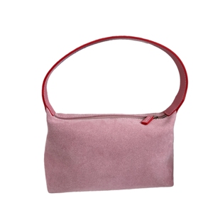 韩国小众包包秋冬麂皮饭盒包棕色绒面高级感粉色手提腋下枕头包女