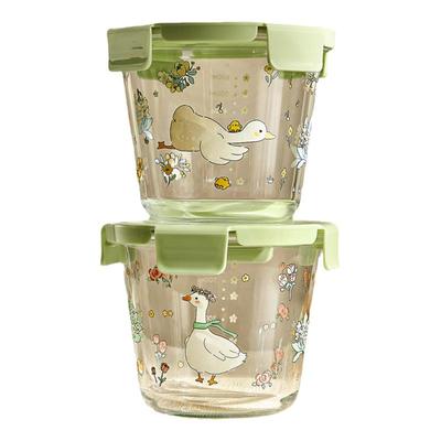 可爱玻璃汤碗保鲜盒水果便当盒