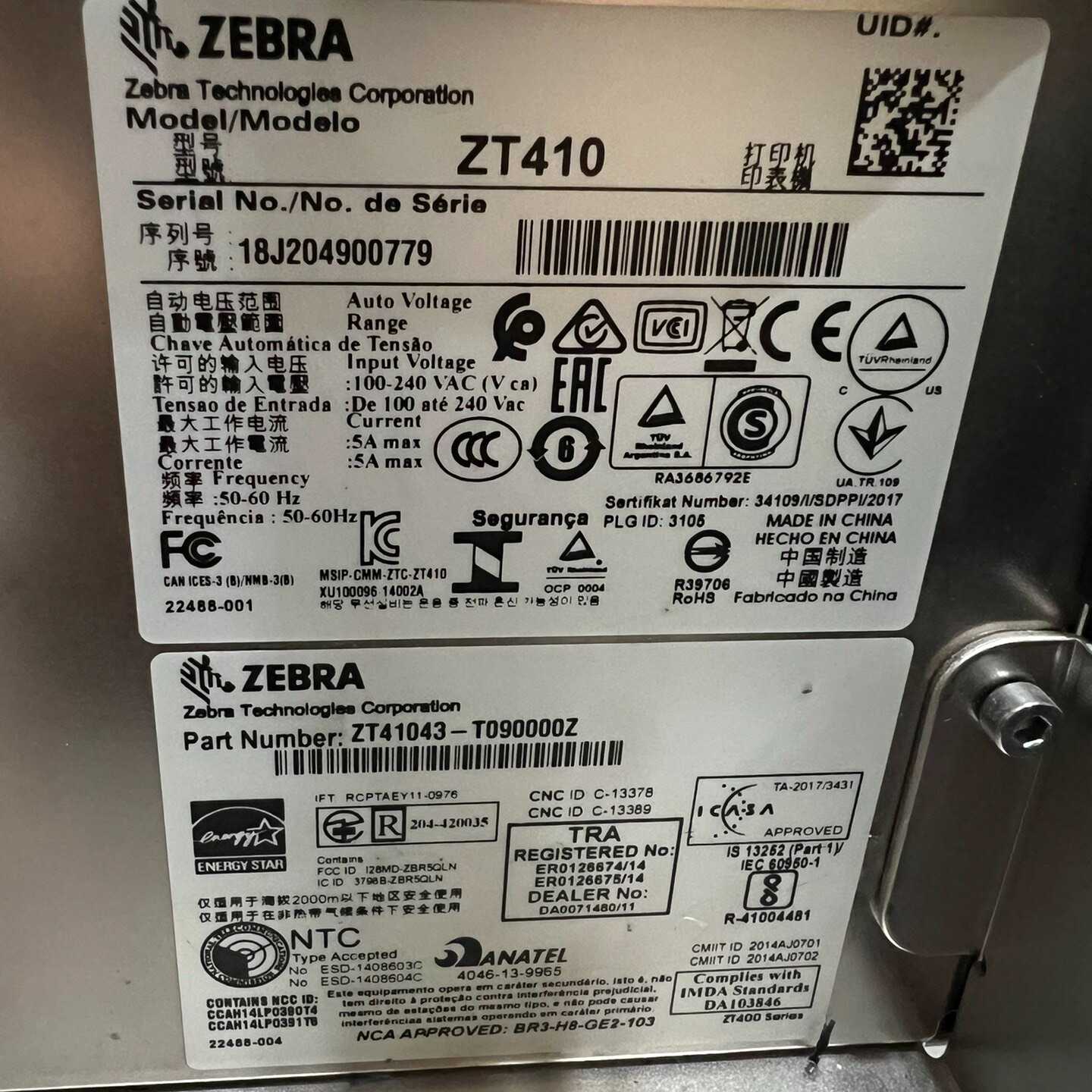 20年斑马打印机ZT410-300dpi，功能正常使用，打印&mdash;议价