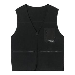 拓路者潮流帅气马甲摇粒绒商务休闲男式马夹春季新款无袖针织外套