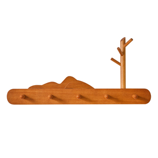 实木挂衣钩壁挂入户进门玄关挂衣架家用墙壁简约衣帽架排钩钥匙钩