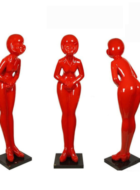 迎宾商场会所树脂玻璃人物雕塑