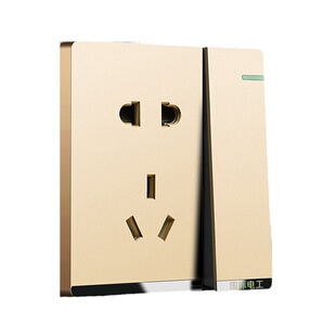 国际电工香槟金色开关插座USB面板86型家用5五孔墙壁16a空调暗装