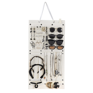 首饰收纳神器门后墙上耳钉项链挂袋可折叠发饰发箍整理饰品展示架