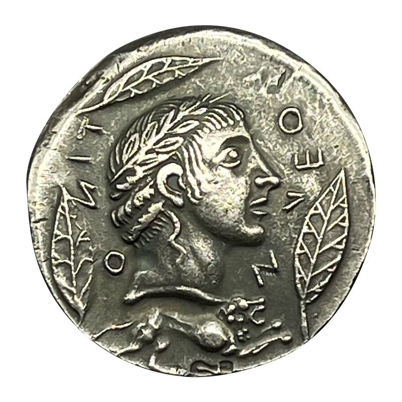复古希腊银币太阳神阿波罗头像学生礼品硬币项链狮子座小众设计感