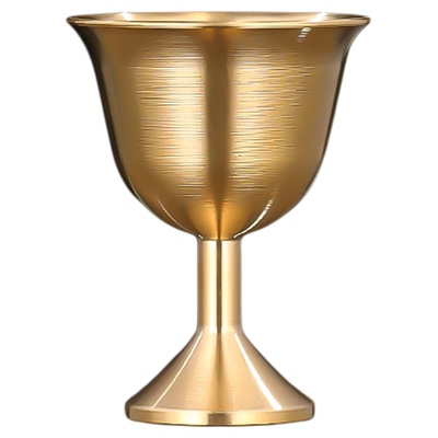 铜酒杯财神爷供奉水杯供佛仿古高脚杯敬酒杯关公酒水杯上供贡杯