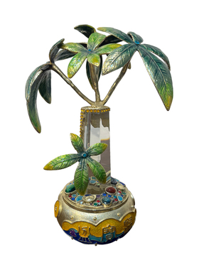 罗比罗丹玻璃中式客厅镶钻发财树