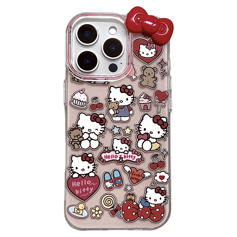 SHERRY*ins风果冻粉色满屏kt猫可爱适用于苹果17ProMax手机壳iPhone16Pro小众少女心15简约14清新13卡通夏日