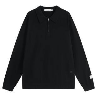 【托斯卡绒】ZIOZIA通勤男装2025秋翻领半拉链套头微廓针织衫毛衣