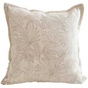 M.life 夏木与叶 法式燕麦色雪尼尔抱枕靠垫样板间床头靠枕靠背