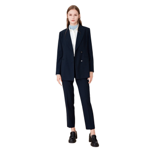 Lavinia正装套装女藏蓝色气质西装春秋新款商务职业西服西裤