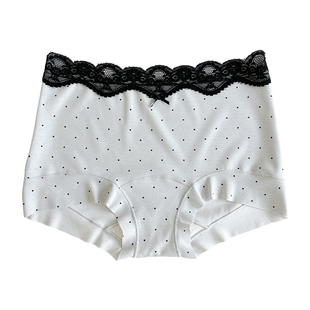 蕾丝无痕冰丝女生内裤小平角纯棉加长裆中腰女士三角短裤2025新款