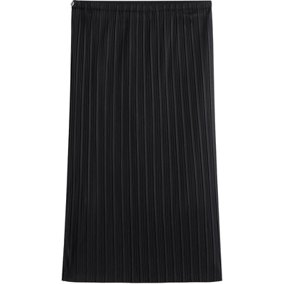 SELLYNEAR白色压褶直筒开衩裙