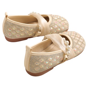 女童公主鞋水晶鞋儿童鞋子2025秋季新款春秋软底单鞋小女孩皮鞋
