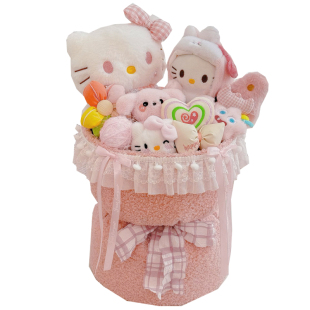 kitty哈喽kt玩偶花束女孩生日礼物女生闺蜜公仔卡通花情人节礼物