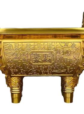 财富宝鼎聚宝盆摆件人气黄铜鼎盛千秋乔迁开业礼品客厅办公室装饰