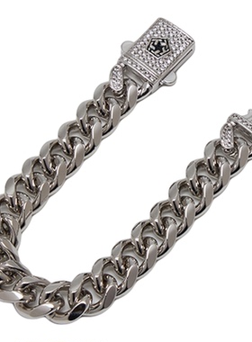 古巴风高街涂鸦嘻哈钛钢手链