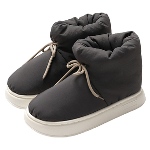 羽绒布防水外穿棉拖鞋棉鞋高帮男士冬季包跟厚底防滑保暖加绒加厚