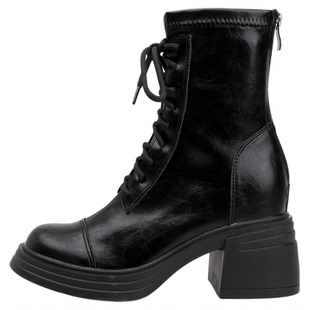 小个子内增高马丁靴2025新款秋冬季英伦风加绒厚底短靴小码女鞋33