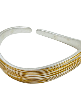 999.9足银描金手镯古法国风银饰