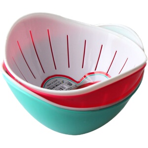 日本进口SANADA厨房小工具用品 水果盘 塑料沥水盘 果盘花形