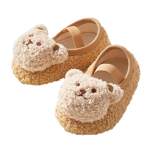 爱贝迪拉宝宝地板袜婴儿学步春秋冬季儿童男加绒加厚防滑室内鞋袜