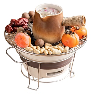 围炉煮茶碳炉烧烤炉家用室内老式打边炉户外烤火炉子炭炉木炭泥炉