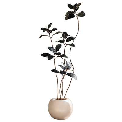 掬涵仿真绿植黑金刚橡皮树高端