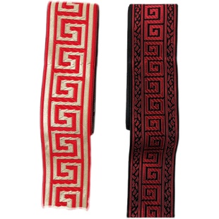 中式回纹花边织带服装家居布艺窗帘装饰花边辅料5公分长城花边