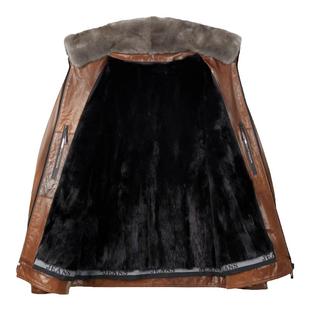 狄斯仑山羊皮真皮皮衣男士秋冬季可脱卸水貂内胆海宁水貂毛领外套