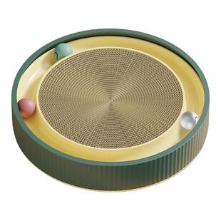 猫抓板带球超大号圆形不掉屑耐磨一体猫窝磨爪猫玩具宠物猫咪用品