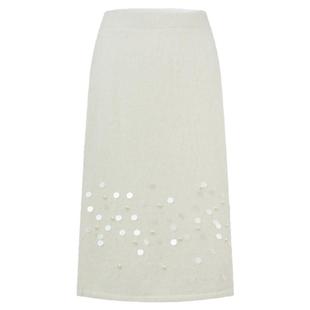 商场同款 宝姿PORTSPURE女装2025秋冬新品手工钉珠亮片针织半身裙