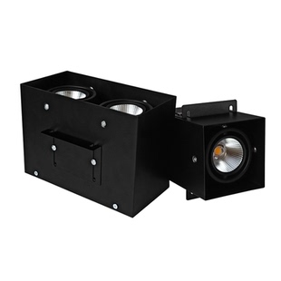 方通专用灯铝方通吊顶led格栅店铺双头射灯cob商用方形斗胆灯