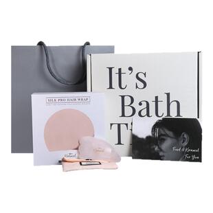 KRRAMEL时尚系列Wrap干发帽超强吸水速干高档粉色缎面仿真丝浴帽